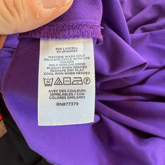 NEW NWT Ann Taylor Drape Neck Knit Top Blouse Shirt Size Large Petite Purple - Picture 9 of 9